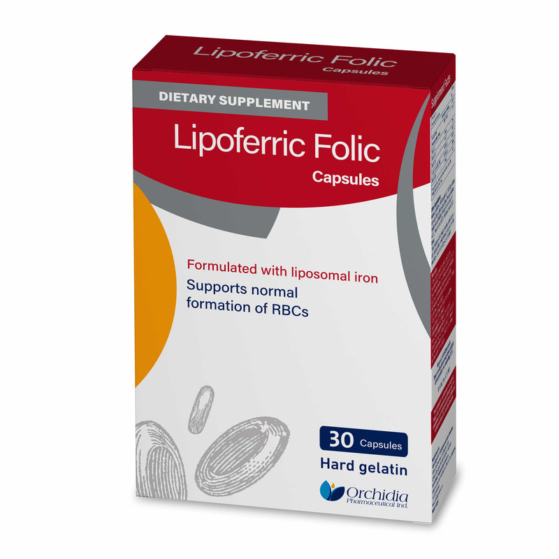Lipoferric - folic acid tablets + liposomal iron - 30 Capsules