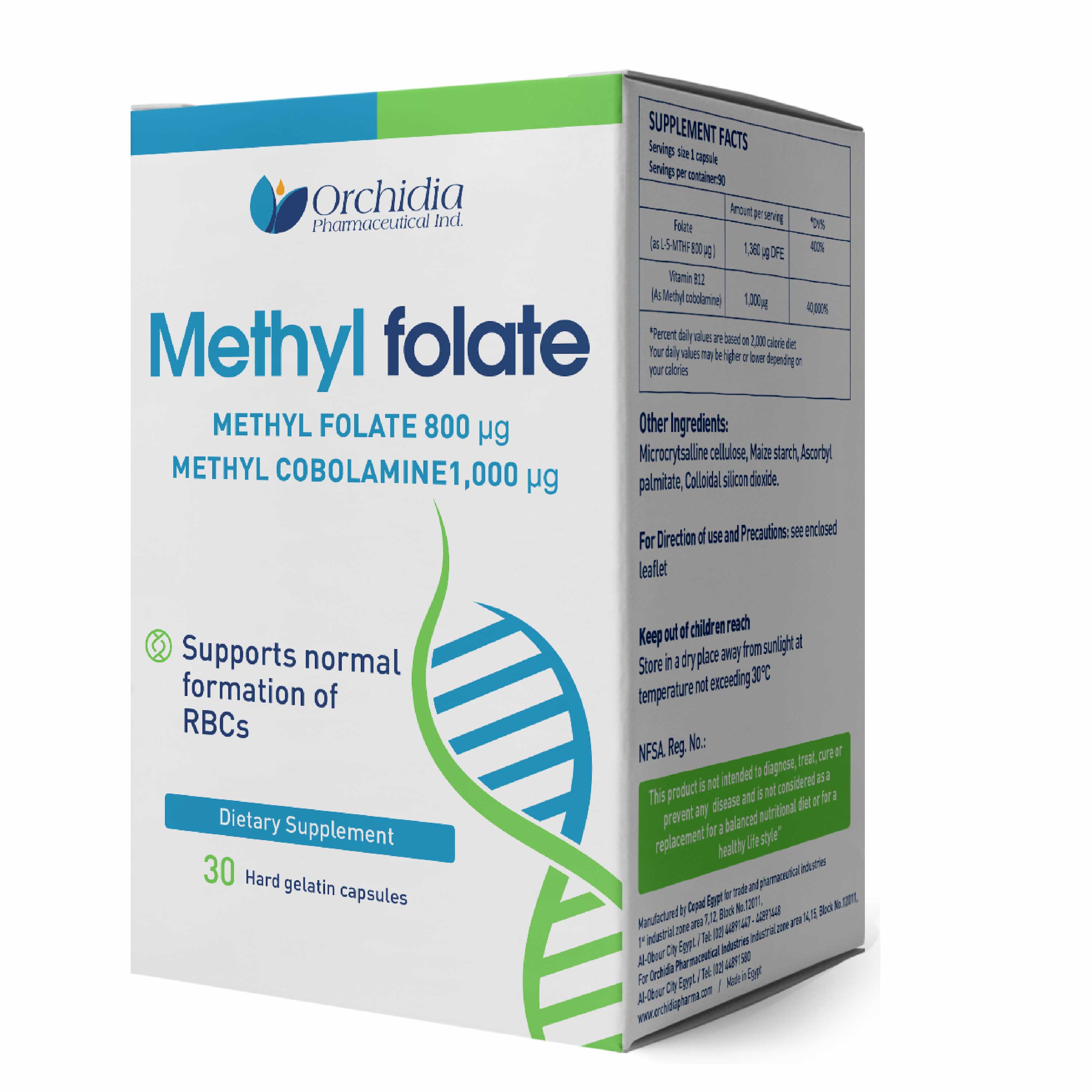Orchidia Methyl folate 800 mcg - 30 Capsules